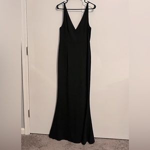 Black form fitting maxi dress